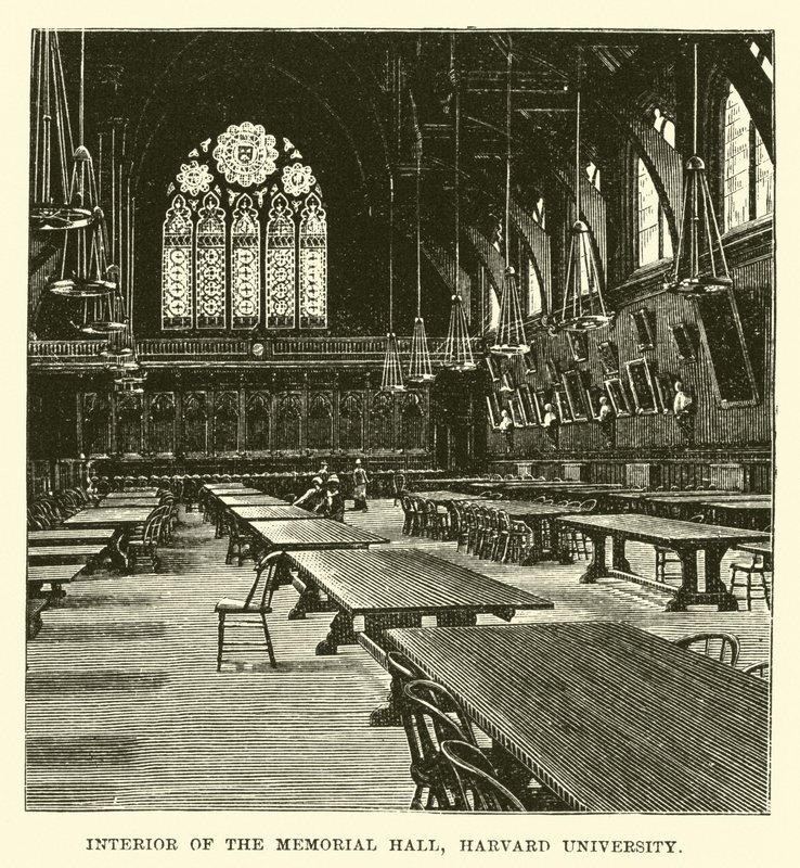 Interior del Salón Memorial, Universidad de Harvard de English School