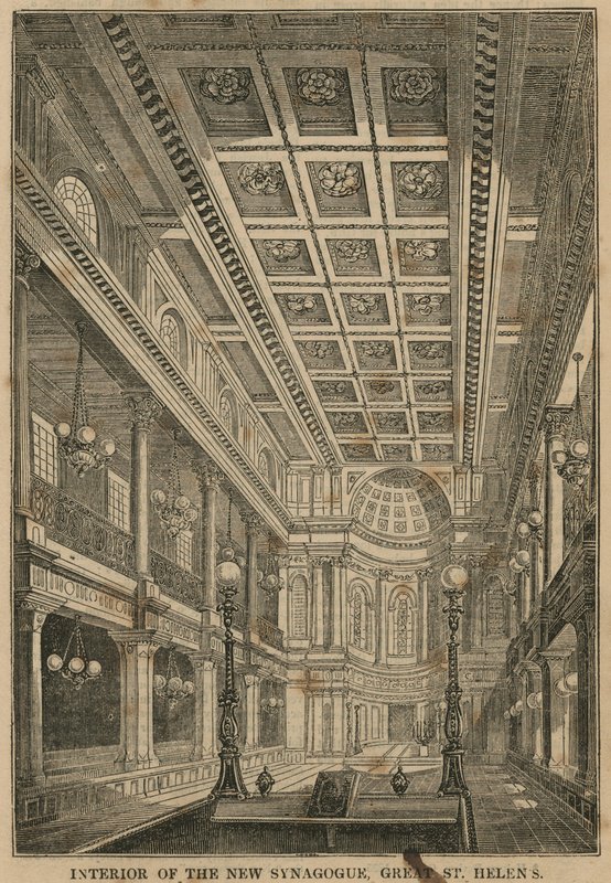 Interior de la Nueva Sinagoga, Great St Helens, Londres de English School