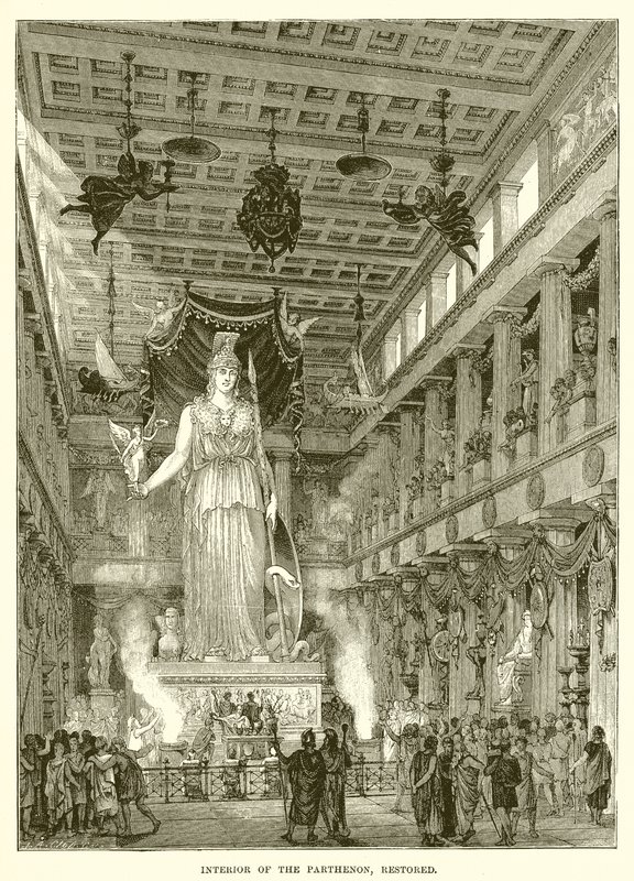 Interior del Partenón, restaurado de English School