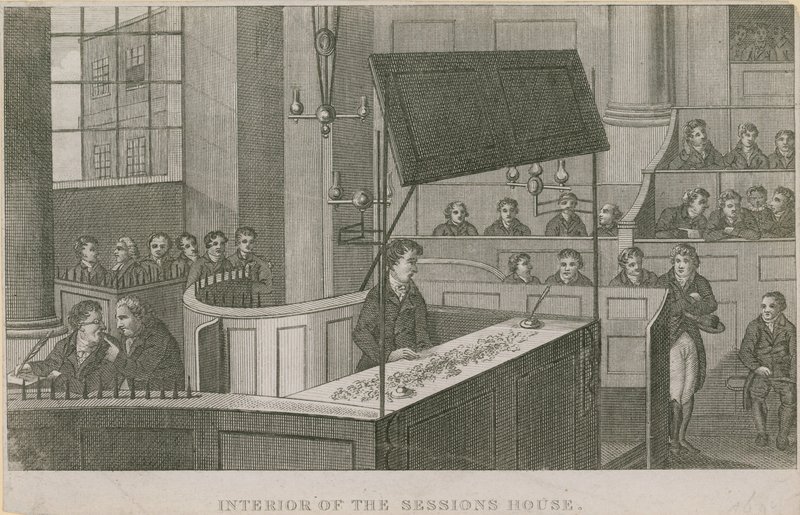 Interior de la Casa de Sesiones, Old Bailey de English School