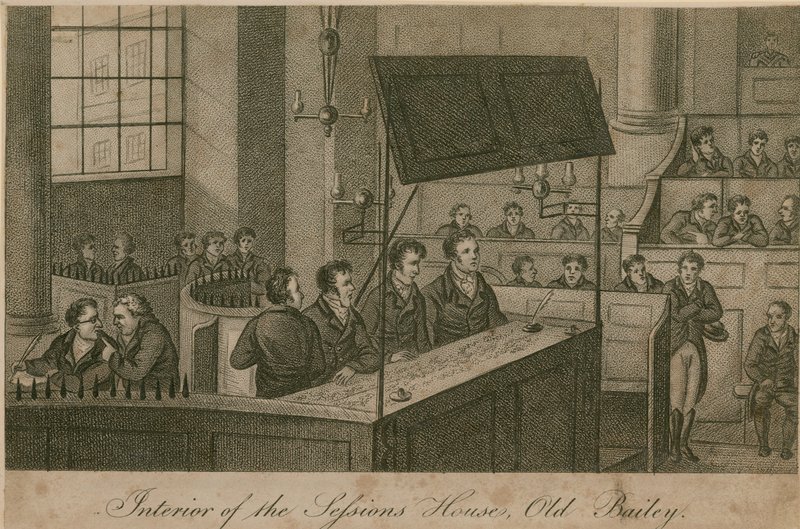 Interior de la Casa de Sesiones, Old Bailey de English School