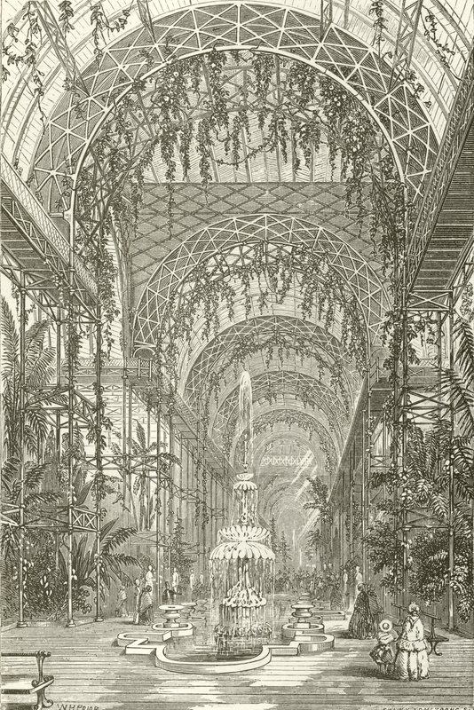 Vista interior del Palacio de Cristal, Sydenham de English School