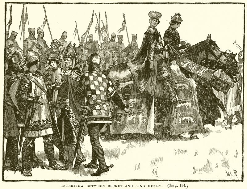 Entrevista entre Becket y el rey Enrique de English School