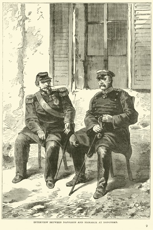 Entrevista entre Napoleón y Bismarck en Donchery, septiembre 1870 de English School