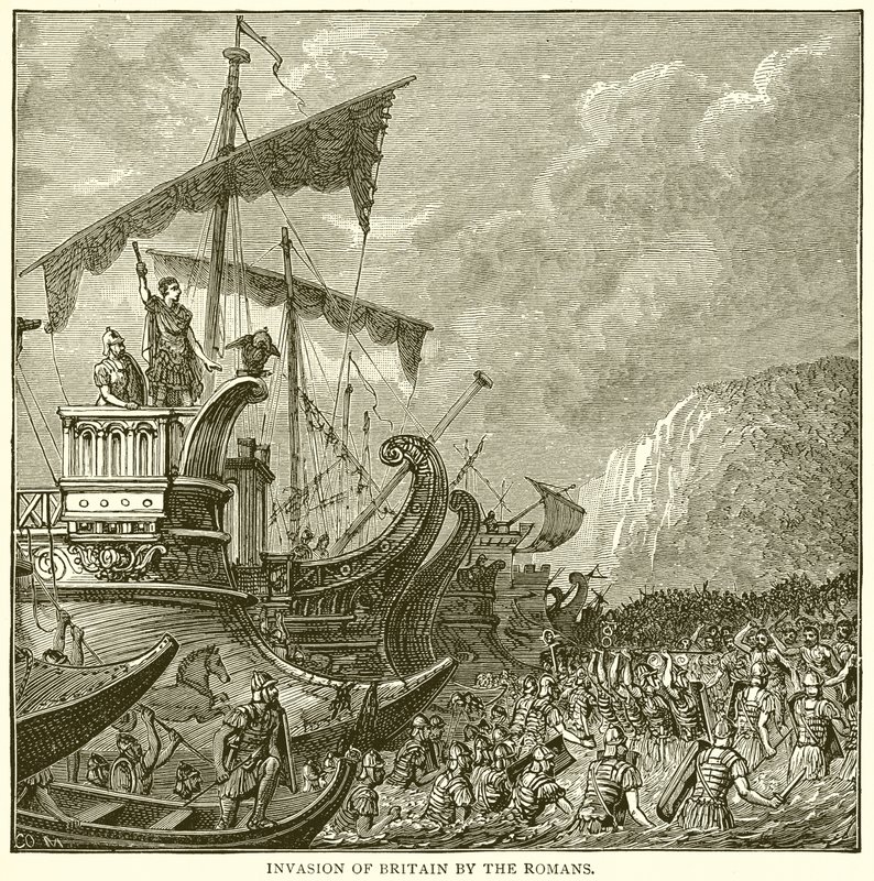 Invasión de Britania por los romanos de English School