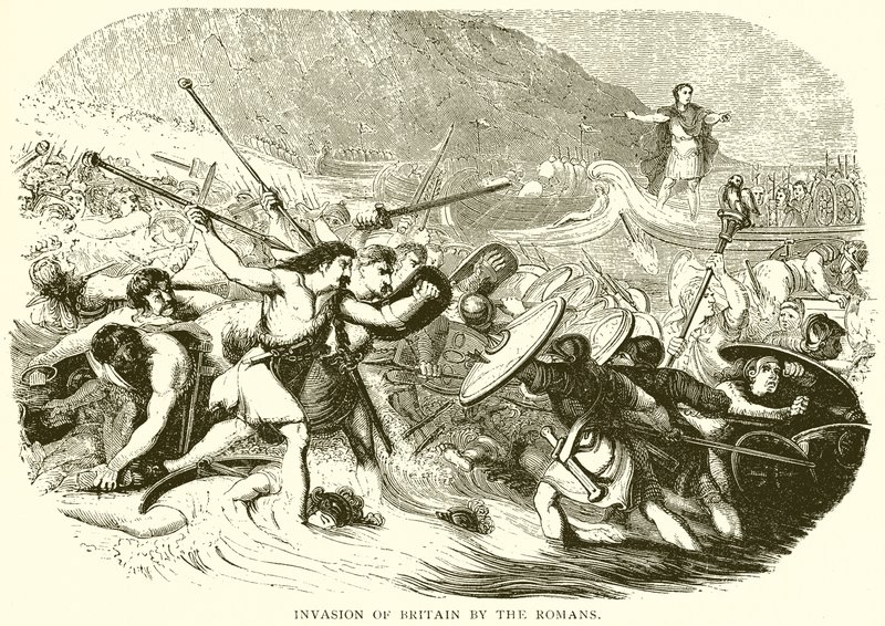 Invasión de Gran Bretaña por los romanos de English School