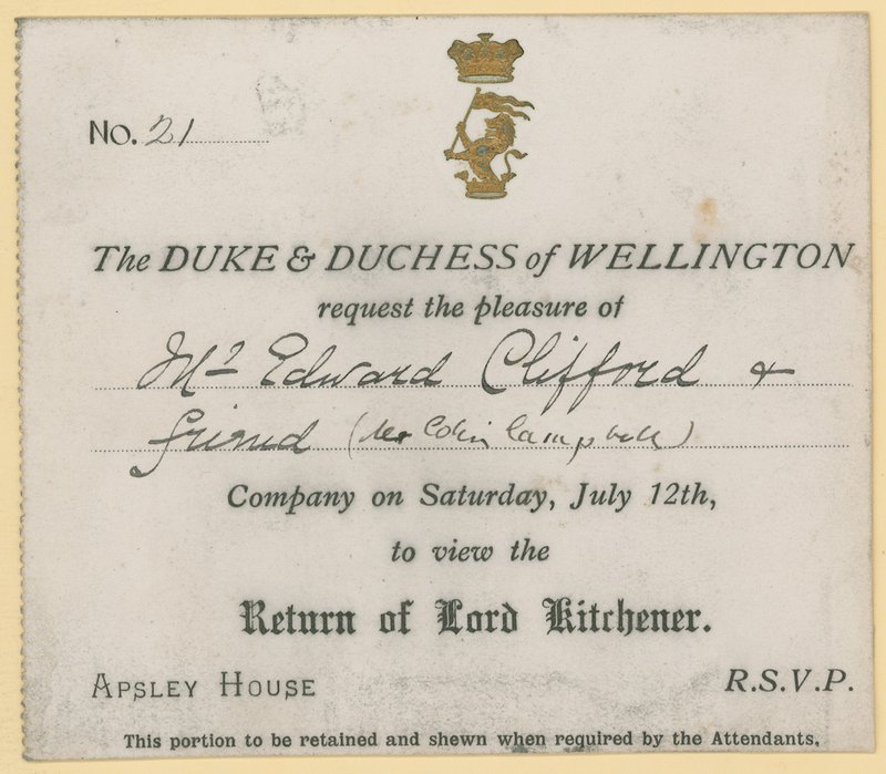 Invitación para ver el regreso de Lord Kitchener de English School