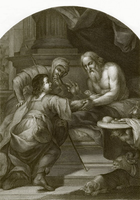 Isaac bendiciendo a Jacob de English School