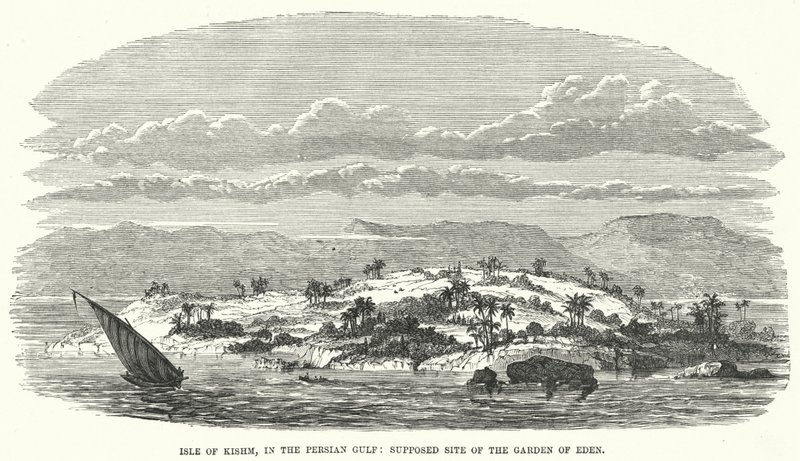 Isla de Kishm, en el Golfo Pérsico, supuesto sitio del Jardín del Edén de English School