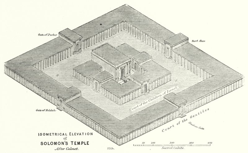 Elevación isométrica del Templo de Salomón, según Calmet de English School