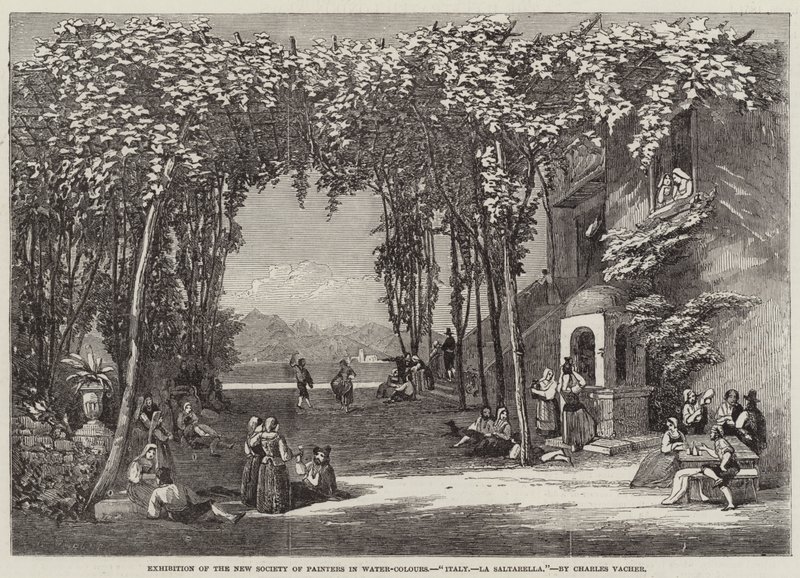 Italia, La Saltarella (grabado) de English School