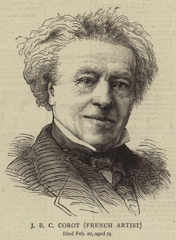 J B C Corot, artista francés (grabado) de English School