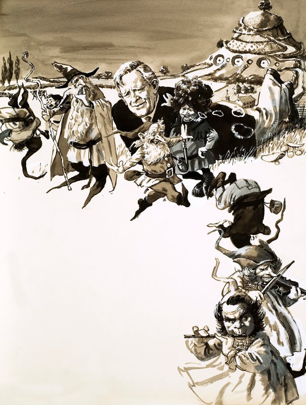 J. R. R. Tolkien y personajes de El Señor de los Anillos de English School