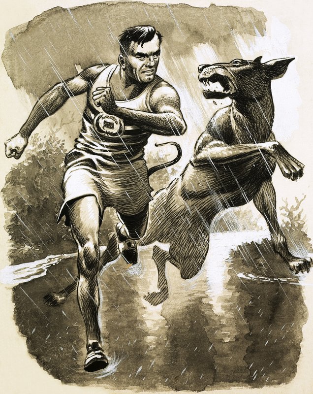 Jack Holden ganó un maratón a pesar de ser mordido por un perro durante la carrera de English School
