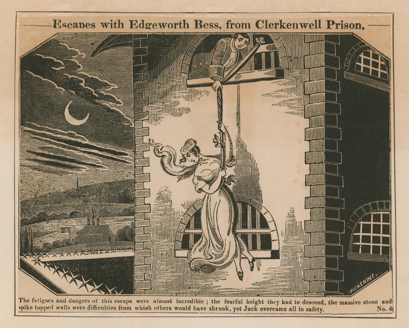 Jack Sheppard escapa con Edgeworth Bess de la prisión de Clerkenwell de English School