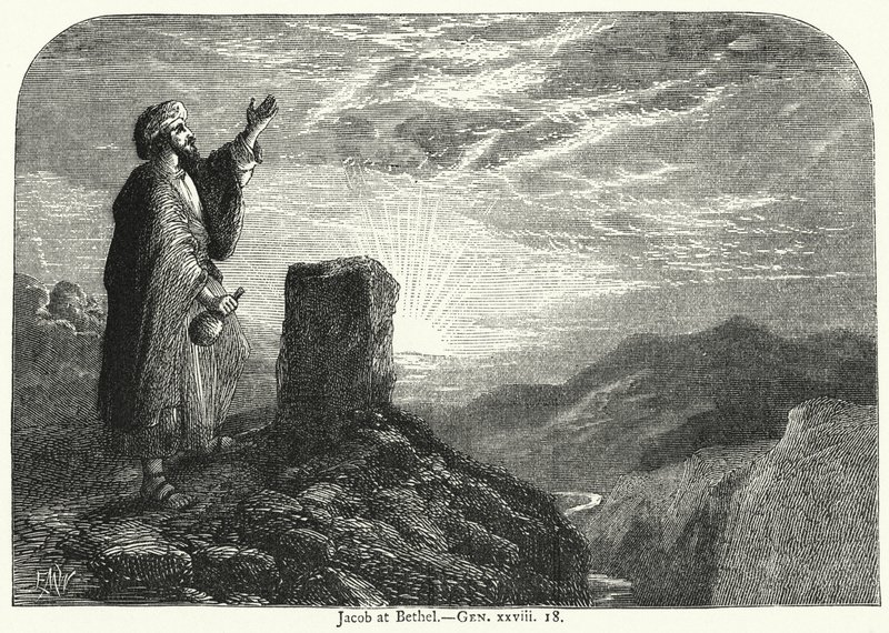 Jacob en Betel, Génesis xxviii 18 de English School