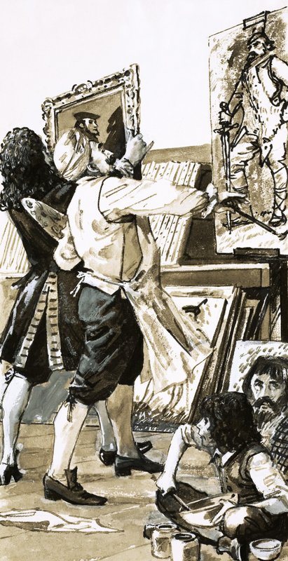 Pintura de Jacobus de Wet en Holyrod House de English School