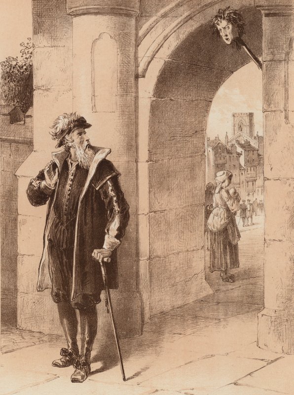 James Bird, "Su Padre pasando un día, y viendo el rostro de su Hijo" (litografía) de English School