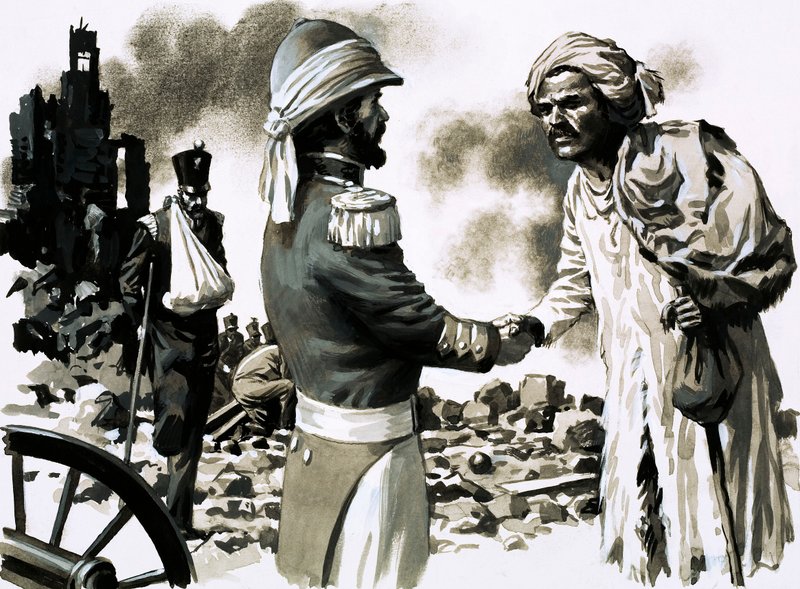 James Kavanagh, disfrazado, uno de los héroes de Lucknow de English School