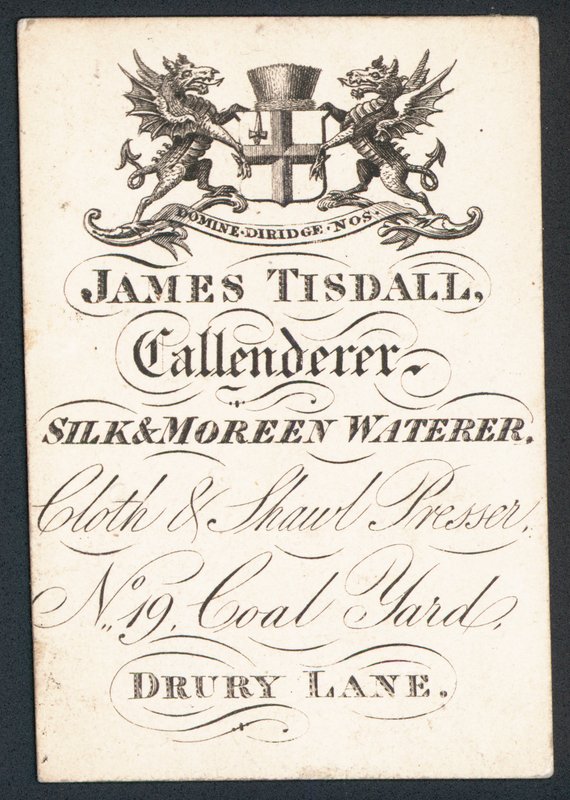 James Tisdall, calandrista, aguador de seda y moreen de English School