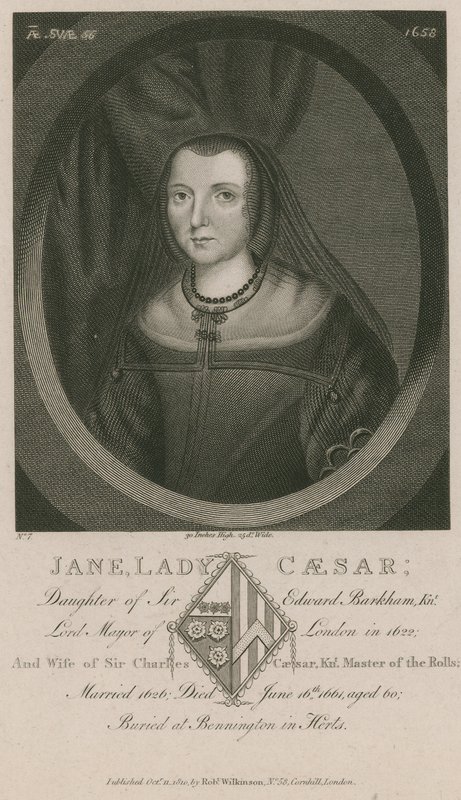 Jane, Lady Caesar, hija de Sir Edward Barkham de English School