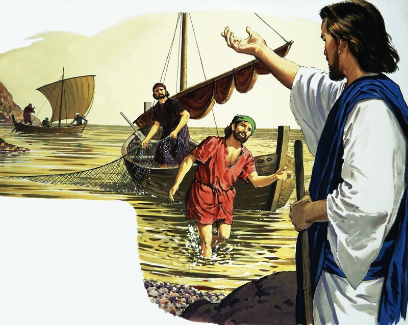 Jesucristo con pescador de English School