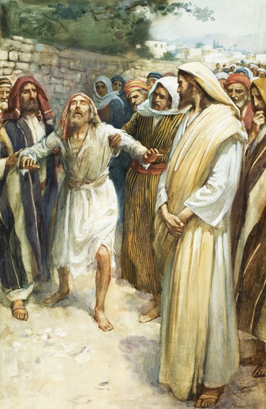 Jesús y un hombre ciego de English School