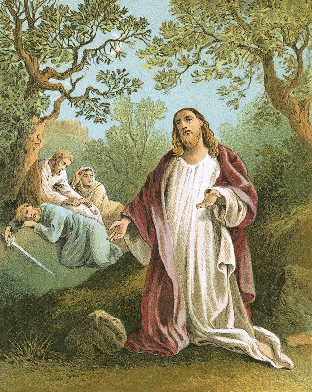 Jesús en el jardín de Getsemaní de English School
