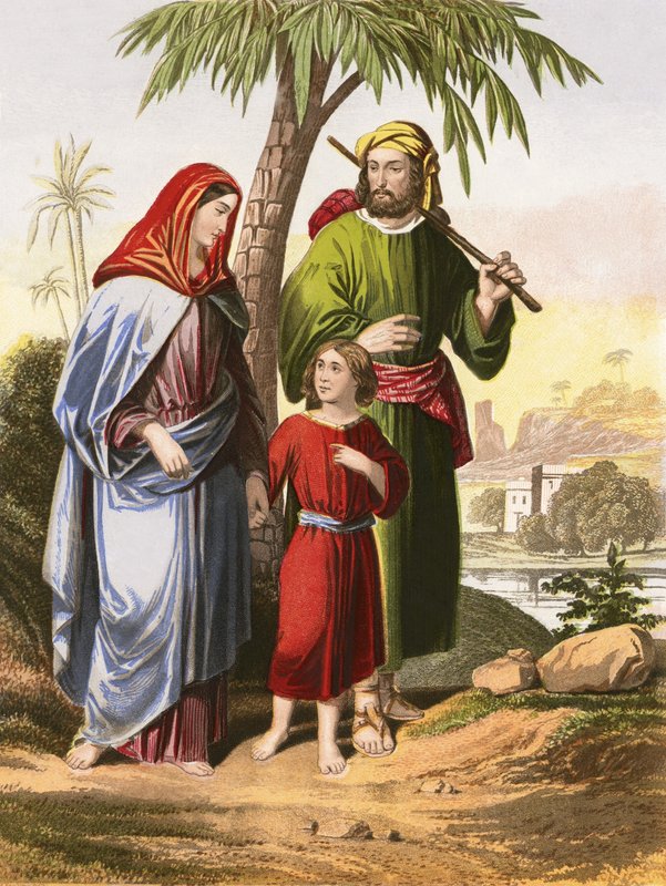 Jesús regresando con sus padres a Nazaret de English School
