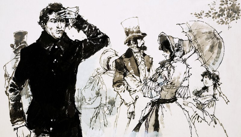 Johann Strauss padre con su abrigo abotonado de English School