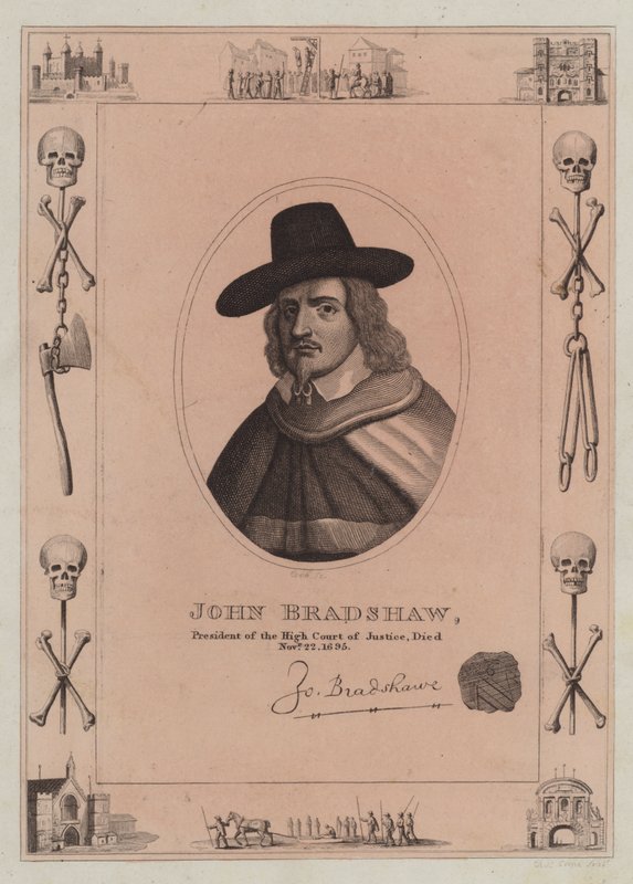 John Bradshaw, Presidente del Tribunal Superior de Justicia, murió el 22 de noviembre de 1695 de English School
