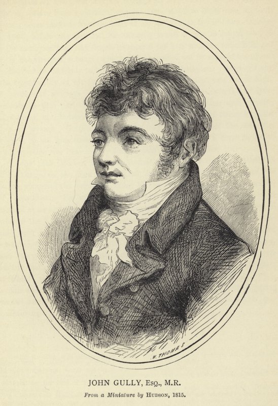 John Gully, Esquire, MR, de una miniatura de Hudson, 1815 de English School