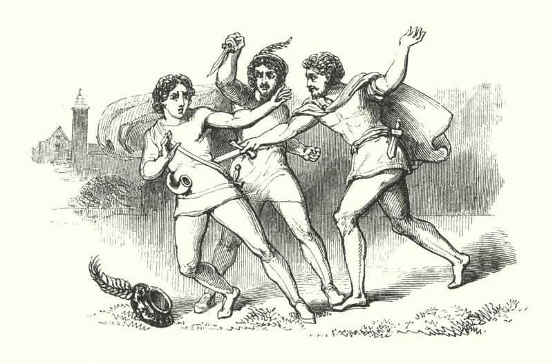 John Keats Ilustración para Isabella (grabado) de English School