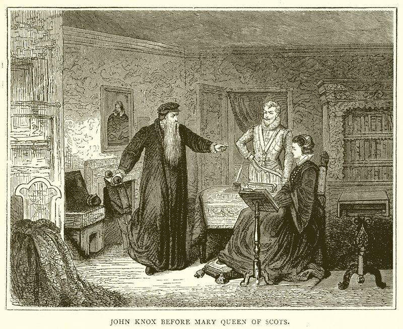 John Knox ante María, Reina de Escocia de English School