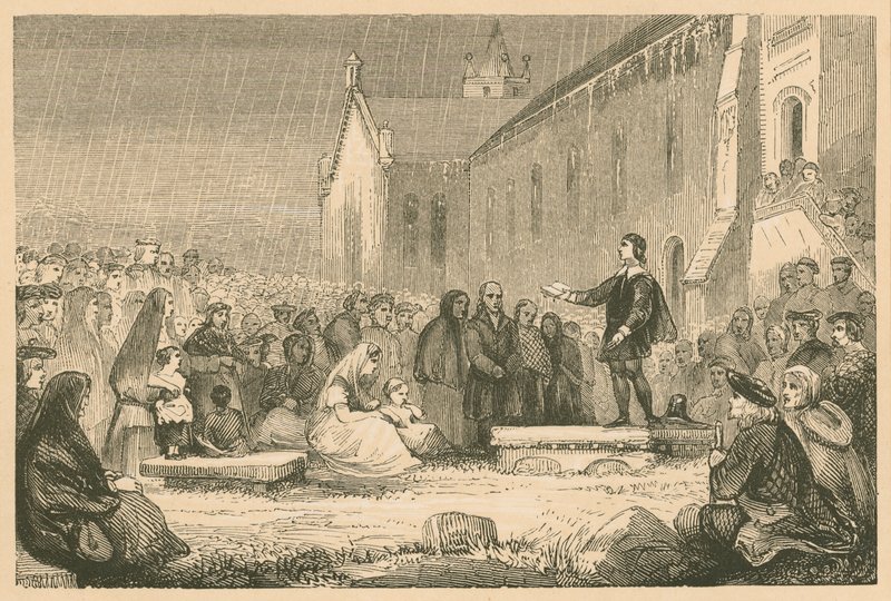 John Livingston predicando en la iglesia de Shotts de English School