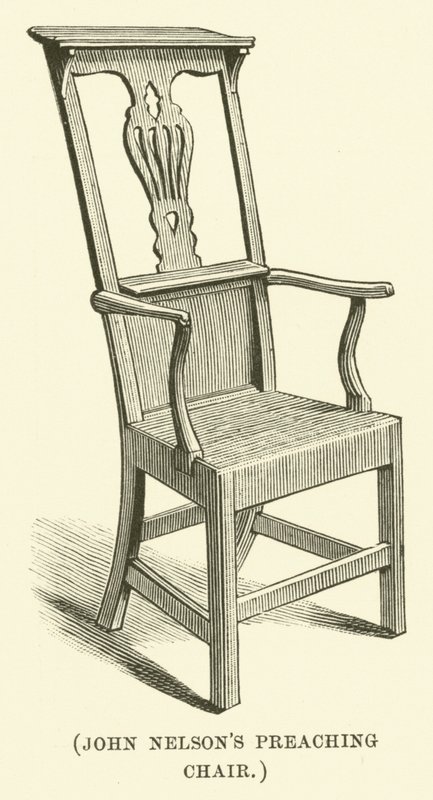 Silla de predicación de John Nelson (grabado) de English School