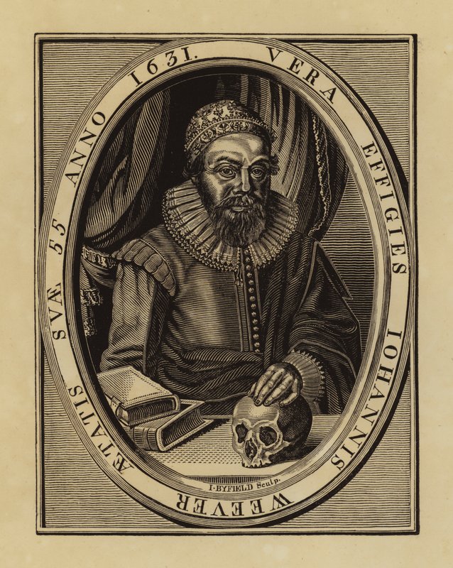 John Weever, poeta y anticuario inglés (grabado) de English School