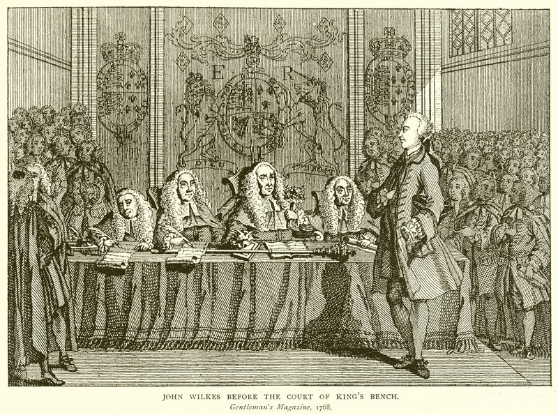 John Wilkes ante el Tribunal del Banco del Rey de English School