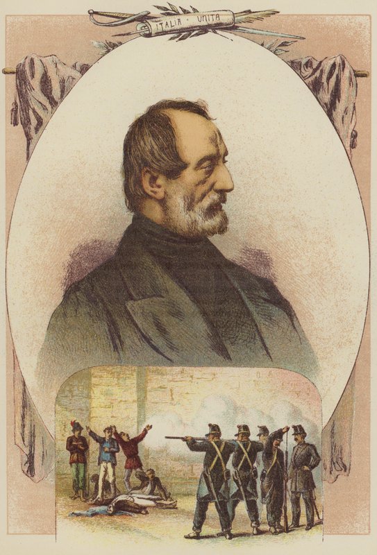 Giuseppe Mazzini, ciudadanos fusilados por leer el diario de Mazzini de English School