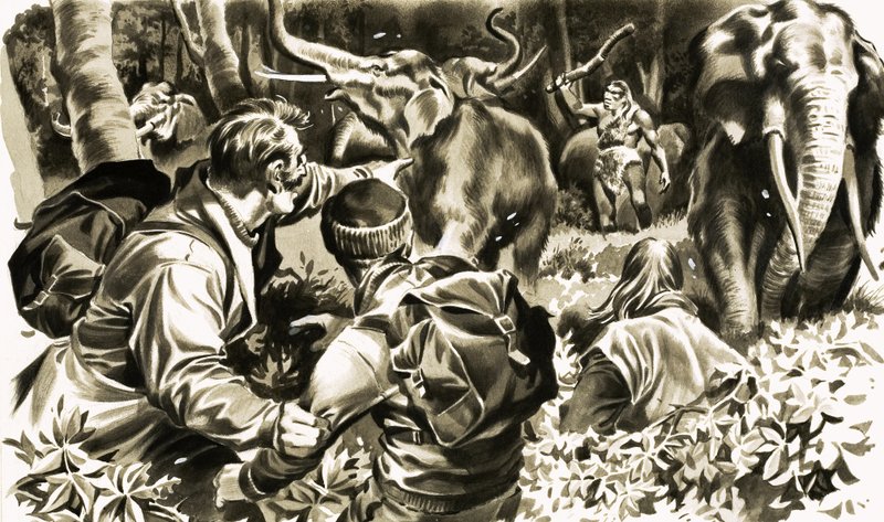 Viaje al Centro de la Tierra. Ilustración del serial de Julio Verne de English School