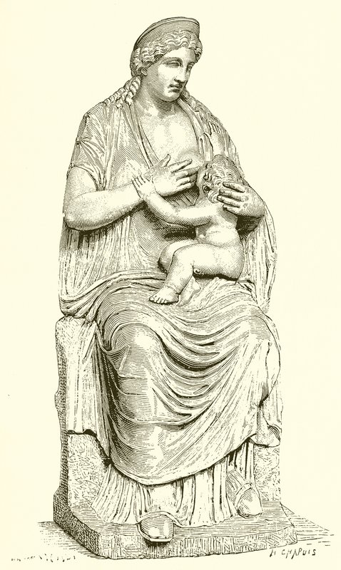 Juno amamantando a Hércules (Estatua en el Vaticano) de English School