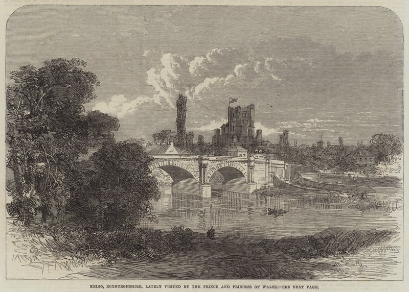 Kelso, Roxburghshire, visitada recientemente por el Príncipe y la Princesa de Gales de English School