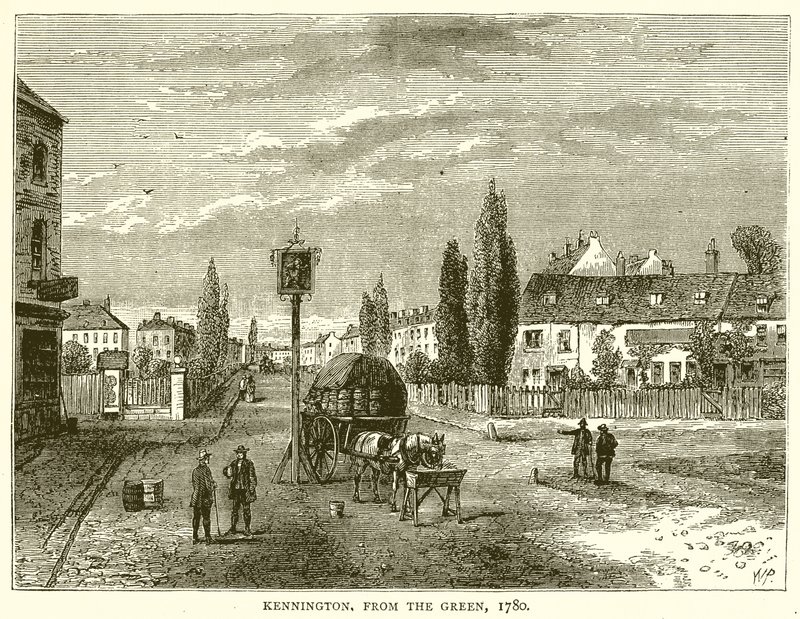 Kennington, desde el Green, 1780 de English School