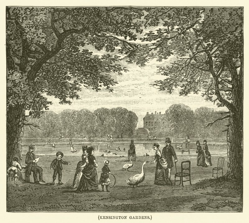 Jardines de Kensington (grabado) de English School
