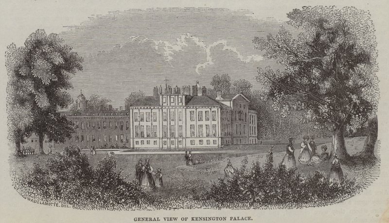 Palacio de Kensington, Londres (grabado) de English School