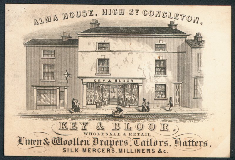 Key and Bloor, pañeros y merceros mayoristas y minoristas, sastres, sombrereros, merceros de seda, modistas de English School