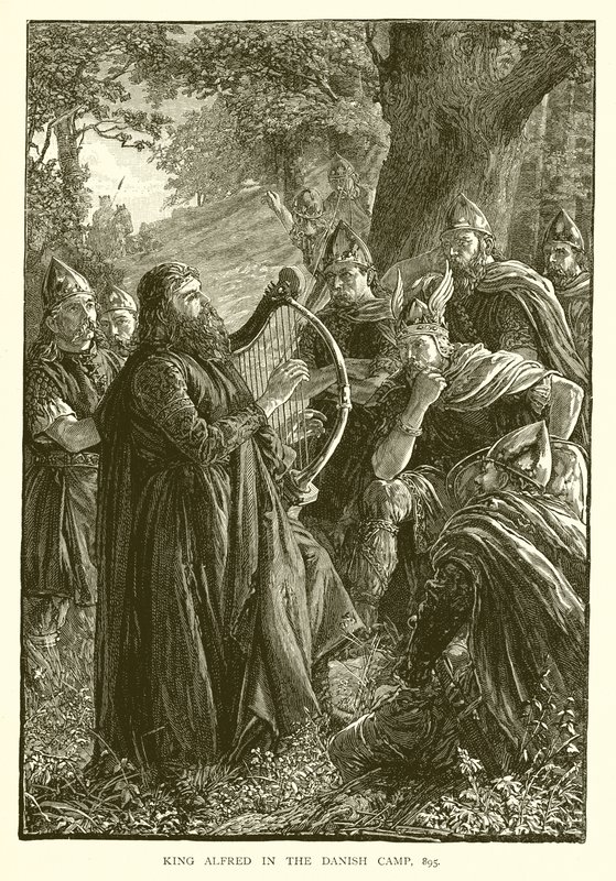 El Rey Alfredo en el campamento danés, 895 de English School