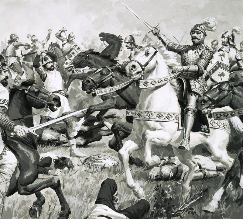 El rey Arturo condujo a los británicos a una aplastante victoria contra los sajones de English School