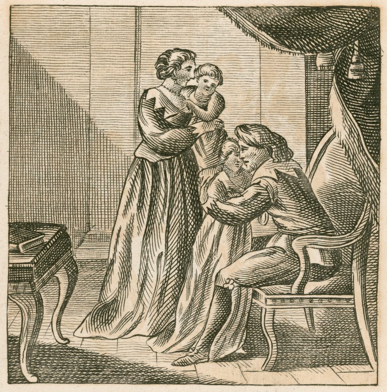 El rey Carlos I despidiéndose de su familia antes de su ejecución de English School