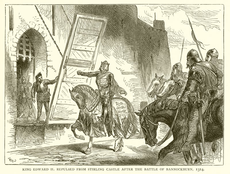 El Rey Eduardo II Rechazado del Castillo de Stirling después de la Batalla de Bannockburn, 1314 de English School